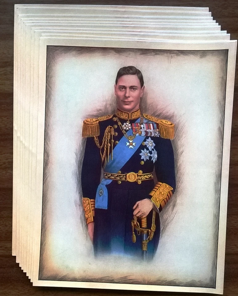 King George VI - 1937 Coronation Chocolate Box Label x TEN. 6 x 8". Free UK Post - Image 1 of 1