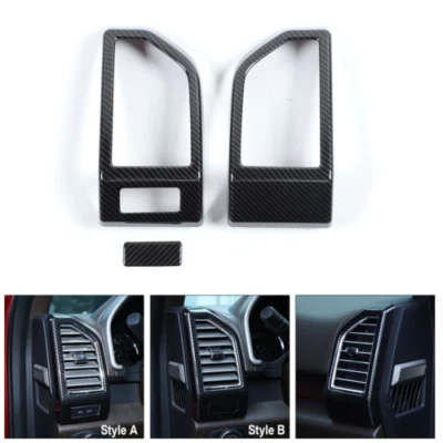For Ford F150 2015-2019 Carbon Fiber Dashboard Side Outlet Air Vent Covers Trim Foto 1 de 4
