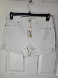 Copper Key White Mid Rise Rolled Cuff Frayed Hem Denim Shorts Size 11 - Picture 1 of 6