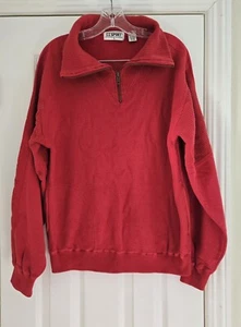 Sudadera deportiva de colección Y2K CC para mujer L roja mezcla de algodón pulóver L/S 1/4 cremallera superior - Imagen 1 de 10