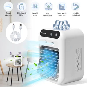 Electric Fan Air Conditioners Desktop Air Cooler USB Recharg Water Mist - Picture 1 of 20