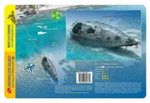 Christmas Cove Sailboat USVI Waterproof Dive Card - Imagen 1 de 2