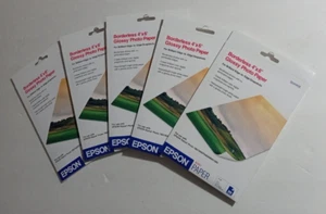 Epson Borderless 4"x6" Glossy Photo Paper S041458 5 Packs 20 sheets each Sealed - Picture 1 of 2