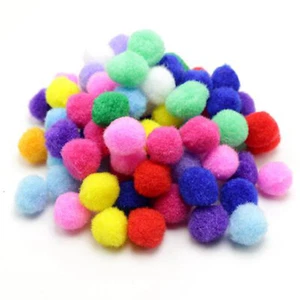 200pcs Mixed Color Pom Poms 0.6" Fuzzy Pompoms Balls Art Supplies DIY Creative - Picture 1 of 8
