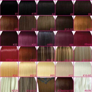 FULL HEAD 15" 18" 20" 22" 24" Clip In Hair Extensions STRAIGHT ANY COLOUR / SIZE - Picture 1 of 41