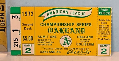 1972 Oakland A's American League Championship Game #2 v Det. Tigers Jackson&Rudi - Image 1 of 2