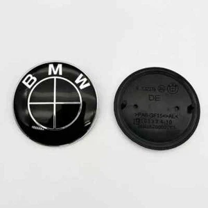 1x BMW Emblem 82mm Full Black Schwarz E81 E87 E46 E90 E91 E92 E93 E60 E61 F10 X5 - Bild 1 von 1