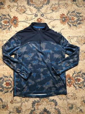 Under Armour Combine Mens Camo Blue 1/4 Zip up Long Sleeve Loose Pullover Large - Image 1 of 4