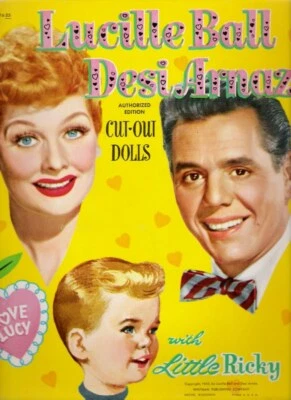 VINTAGE UNCUT 1953 LUCILLE BALL , DESI, & RICKY PAPER DOLLS~~#1 TOP REPRODUCTION - Image 1 of 4