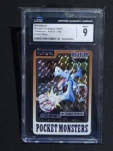 Aerodactyl Prism Japanese Carddass File No 142 Pokemon 1997 BANDAI-Graded CGC 9 - Picture 1 of 2