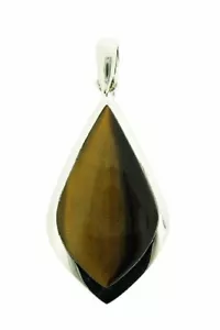 Colgante De Plata Con Ojo De Tigre En Forma De Diamante - Imagen 1 de 1