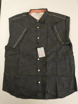 NWT Cypress Club Mens Shirt Button Up Short Sleeve Gray Floral/Leaf Size Large - Image 1 of 4