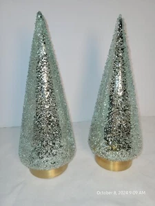 Sparkly Glass Christmas Trees (Set of 2) Christmas Decoration - Picture 1 of 4