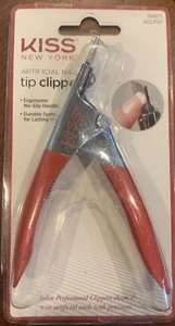 Kiss New York Artical Nail Tip Clipper No Slip Handle Durable Spring 59371 - Picture 1 of 2