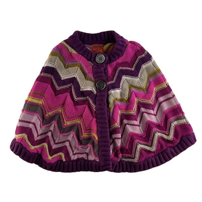 Suéter Poncho Missoni para Niñas Target Mediano M Multicolor Chevron 2 Botones Foto 1 de 4