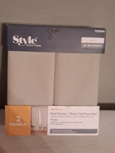 Blackout Curtain Panels Taupe New - Picture 1 of 7