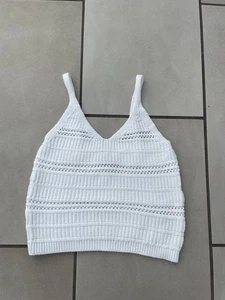 NEW LOOK. SIZE 8. LOVELY WHITE CROCHET CROP TANK TOP - Picture 1 of 11