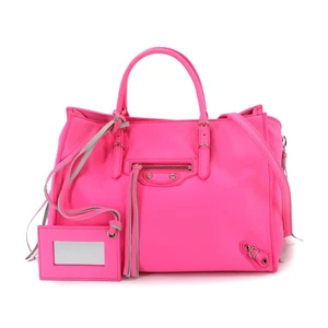 BALENCIAGA Papier A6 Zip Around Hand Shoulder Bag Leather Pink 370926 90301494 - Picture 1 of 11