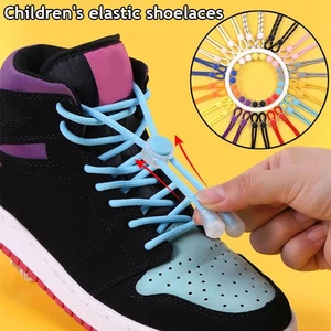 Children Laces Elastic Laces Lazy Shoelaces Sneakers Shoelaces1 Pair & - Imagen 1 de 20