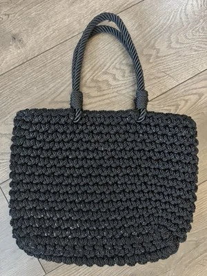 Zara Basic Collection Textured Knit Tote Bag with Double Handles - Image 1 of 4