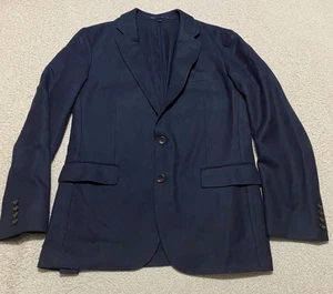 J Crew Mens sz 40R Blazer Blue Ludlow Moon Worsted Wool Cotton 2 Button - Picture 1 of 15