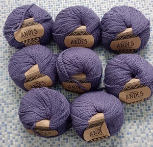 8 x 100g DROPS Andes Purple Yarn Wool Shade 4301 - 65% wool 35% alpaca - Picture 1 of 2