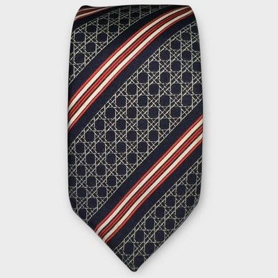 "Corbata de seda para hombre Gianni Butti - Retro - azul marino rojo blanco tostado - 58""" Foto 1 de 4