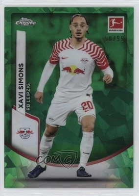 2023 Chrome Bundesliga Sapphire Edition Image Variations Green /99 Xavi Simons - Image 1 of 2