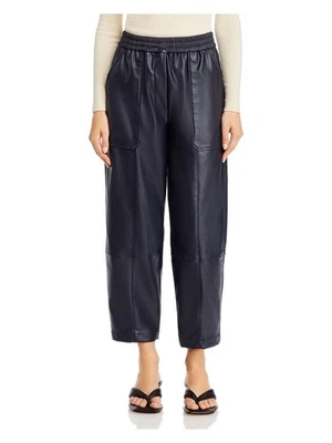 Pantalones recortados 3.1 PHILLIP LIM para mujer de cuero sintético con cordón y bolsillos Foto 1 de 4