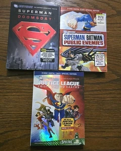 Superman Doomsday DVD Best Buy Exclusive With Comic Book + Public Enemies + JL - Picture 1 of 6