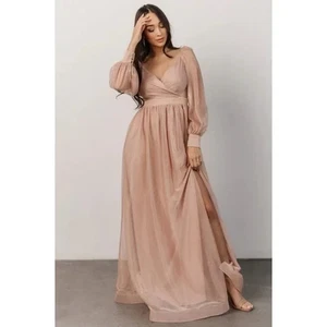 Baltic Born Octavia Shimmer Maxi Gown in Blush Medium - Picture 1 of 11