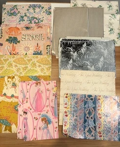 Vintage Wedding and Shower Gift Wrap Wrapping Paper Lot of 14 - Picture 1 of 6