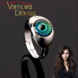 Vampire Diaries: Silver Plated, Adjustable Size, Colour Changing Magic Eye Ring - Picture 1 of 6