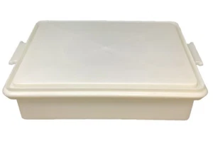 Vintage Tupperware Rechteck Blech Kuchen oder Cupcake Box Träger.  15" x 11"  - Bild 1 von 7