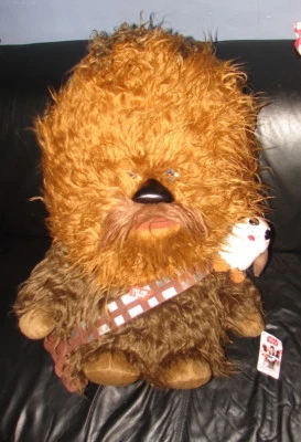 Плюшевая говорящая плюшевая игрушка Star Wars Jumbo Chewbacca и свинина большой размер 25 дюймов последний джедай - Изображение 1 из 3