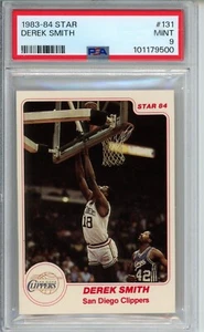 1983-84 STAR #131 DEREK SMITH PSA 9 CENTERED MINT CORNERS WAY NICER CLIPPERS - Picture 1 of 2