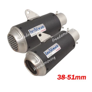 Silenciador de escape de fibra de carbono universal deslizable 38-51 mm tubo de escape escape para ATV - Imagen 1 de 10