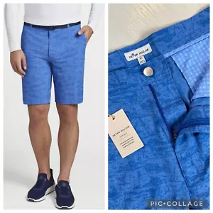 Peter Millar Shackleford Men Size 36 Performance Hybrid Golf Shorts Abaco Blue - Picture 1 of 11