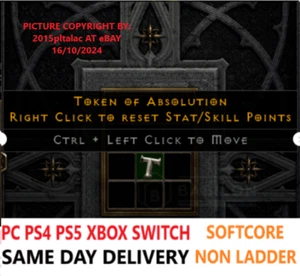 ✅ PC PS4 PS5 XBOX SWITCH✅ NL TOKEN OF ABSOULTON DIABLO 2 RESURRECTED D2R ITEMS - Picture 1 of 1