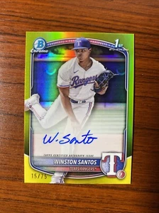 Winston Santos Yellow Refractor Auto /75 #CPA-WS | 2025 Bowman Baseball | 1st - Picture 1 of 2
