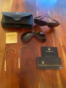Gafas de sol vintage diseño aviador MASERATI M-6119-50 estuche y complementos - Imagen 1 de 13