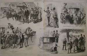 BOCETOS EN LA TEMPORADA DE LONDRES FOLIO GRANDE, HARPER’S SEMANAL 1876 - Imagen 1 de 2