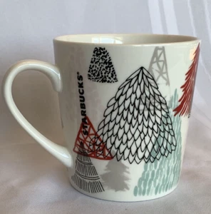 STARBUCKS 2018 Christmas Trees Winter Holiday 18oz Coffee Mug Geometric Modern - Picture 1 of 5