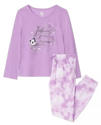 Wonder Nation Girls Pajama Set Purple Tie Dye 7/8 Top Jogger 2 Piece Sleepwear - Image 1 of 4