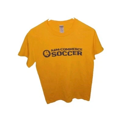NCAA Texas A&M-Commerce Lions Soccer Gold Gildan Dryblend Men's Small Shirt - Image 1 of 2