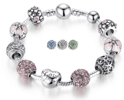 Elegantes Charm Armband Silber Geschenk Frau Freundin - Bild 1 von 4