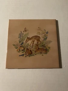 Vintage Coniglio - Coniglietto, DOE, FAWN, uccellini, farfalla ceramica piastrella/rivestimento 6"x6" - Foto 1 di 2