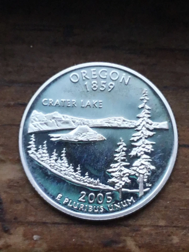 2005-S U.S 25 CENTS STATE QUARTER OREGON  DCAM PROOF SILVER GEM  - Image 1 of 2