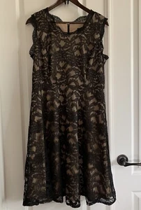 Black Stretch Lace Prom Evening Wear Dress Size 14 by R&M Richards Whimsy Goth - Picture 1 of 9