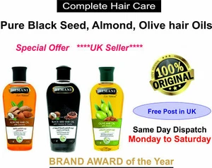 Hemani Haarölbehandlung 100 % natürliche Schwarzkümmel-, Oliven- und Mandelöle 200ml - Bild 1 von 1